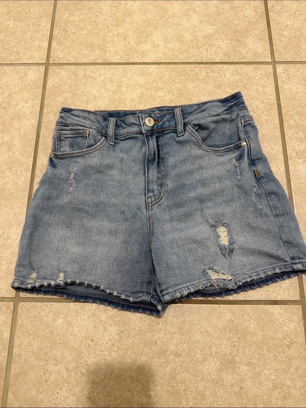 art class Light Blue Distressed Denim Shorts